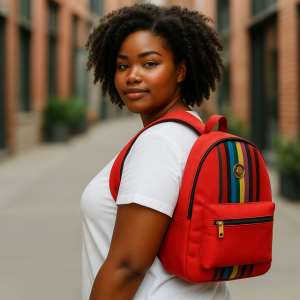 Aso Oke Red Backpack