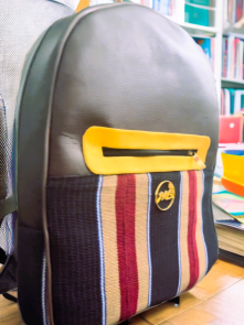 Aso Oke Brown Backpack