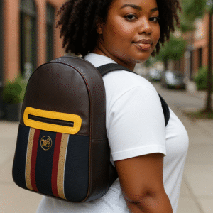 Aso Oke Brown Backpack