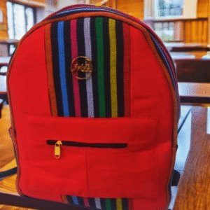 Aso Oke Red Backpack - Image 2