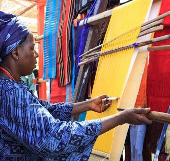 Aso Oke fabric weaving
