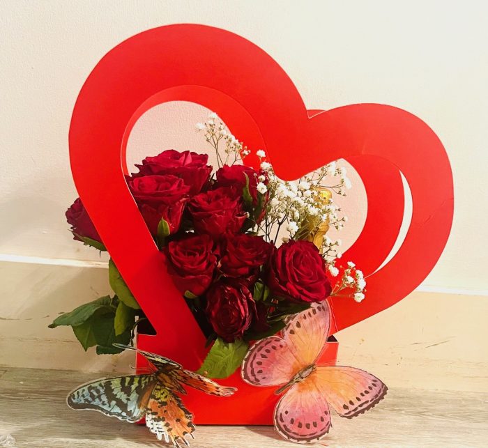 heart box bouquet 1