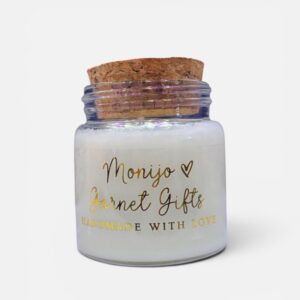 Mini handmade scented candle UK — fragrance gift by Monijo Garnet