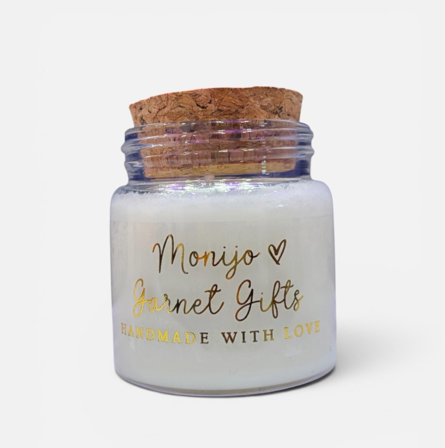 Mini handmade scented candle UK — fragrance gift by Monijo Garnet